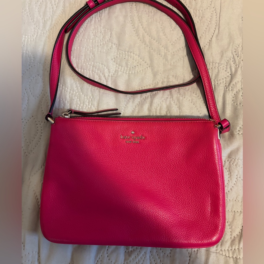 kate spade Hot Pink Pebbled Leather Crossbody